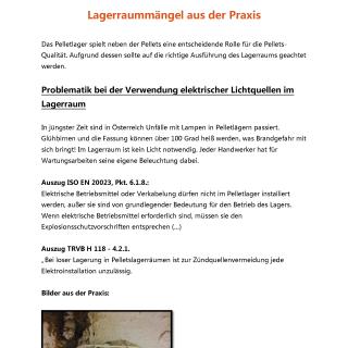 Lagerraummängel aus der Praxis: Problematik bei der Verwendung elektrischer Lichtquellen im Lagerraum