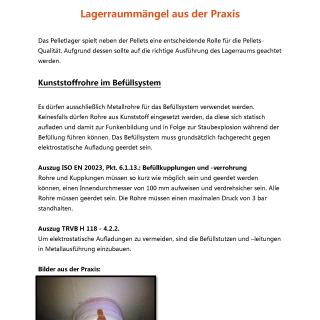 Lagerraummängel aus der Praxis: Kunststoffrohre im Befüllsystem Lagerraummängel aus der Praxis: Kunststoffrohre im Befüllsystem